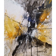 Naeem Rind, 12 x 24 Inch, Acrylic on Canvas, Abstract Painting, AC-NAR-061